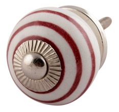 Cherry Striped Small Ceramic Cabinet Knobs